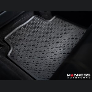 Alfa Romeo Giulia Floor Mat Set - All Weather Rubber Front/ Rear 4 Piece Set - Deluxe - RWD Model